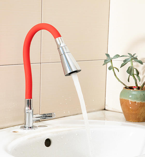 Red Color Silicone Pipe Kitchen Faucet HC1002